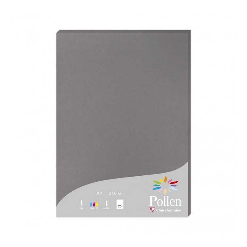 Pollen papel para impresora de inyección de tinta A4 (210x297 mm) 25 hojas Gris