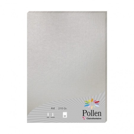 Pollen papel para impresora de inyección de tinta A4 (210x297 mm) 25 hojas Plata