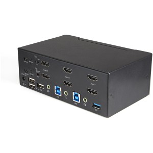 StarTech.com Switch Conmutador KVM de 2 Puertos HDMI 2.0 4K para 2 Monitores - Vídeo de 4K y 60Hz Ultra HD - HDR - Hub Ladrón