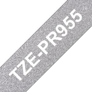 TZE-PR955 cinta para impresora de etiquetas Blanco sobre plata
