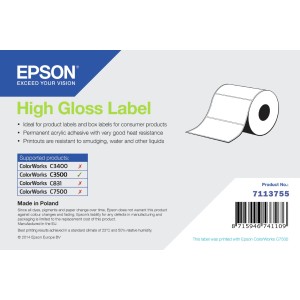 Epson High Gloss Label - Continuous Roll  102mm x 33m