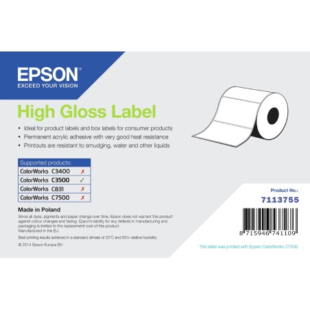 Epson High Gloss Label - Continuous Roll  102mm x 33m