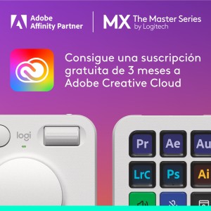 Logitech MX Creative Console, keypad programable con 9 teclas LCD personalizables y dial de control para diseño gráfico,