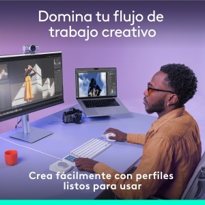 Logitech MX Creative Console, keypad programable con 9 teclas LCD personalizables y dial de control para diseño gráfico,