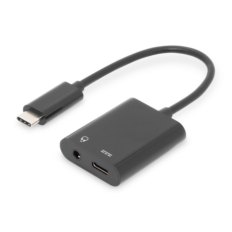Adaptador / convertidor USB Type-C, de Type-C a USB Type-C + toma de 3,5 mm.