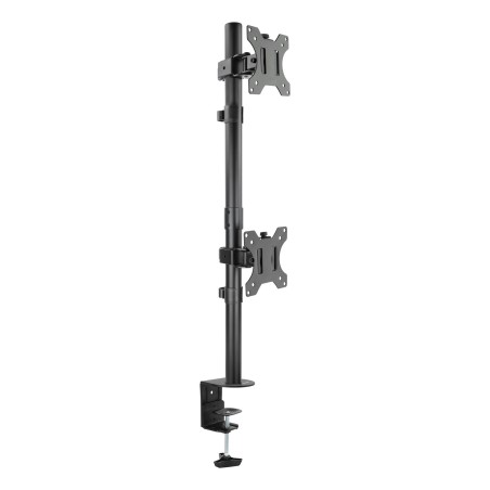 TooQ Soporte de Mesa, Giratorio e Inclinable, Vertical, para 2 Pantallas 13”-32”, Negro