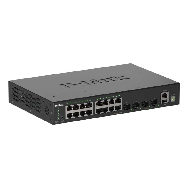 D-Link DGS-1530-20 E switch Gestionado L2 Gigabit Ethernet (10 100 1000) Negro