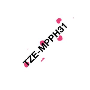 TZE-MPPH31 cinta para impresora de etiquetas Negro sobre rosa