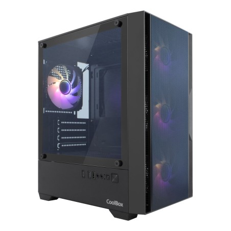 CoolBox GAMING CAJA MATX GM220 FUSION NEGRA MESH USB-C 3.2 GEN1 SIN FTE+ 4 VENT. ARGB