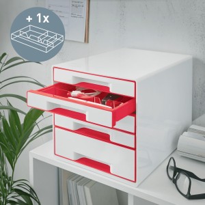 Leitz WOW CUBE Rojo, Blanco