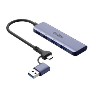 CoolBox HUB4 LITE USB-C A 4 PUERTOS 2USB-C Y 2USB-A 3.2 GEN1 ALUMINIO