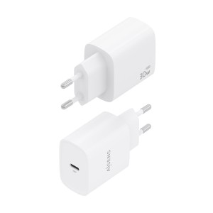 AISENS Cargador GaN 30W, 1xUSB-C PD3.0, Blanco