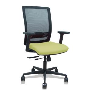 Silla Haches traslack malla negra asiento bali verde oliva brazos 2D ruedas 65mm