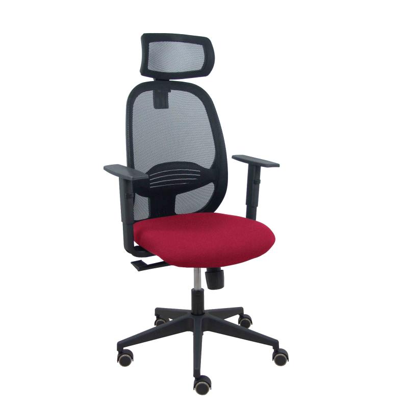 Silla Cilanco negra malla negra asiento bali granate brazo regulable cabecero regulable