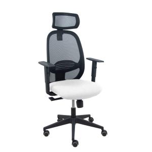 Silla Cilanco negra malla negra asiento bali blanco brazo regulable cabecero regulable