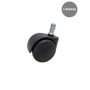 Kit de 5 ruedas de nailon de 50 mm perno 11 mm