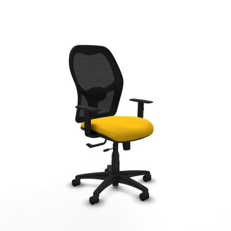 Alocén traslack malla negra bali amarillo brazos 1D base poliamida ruedas nailon 50mm