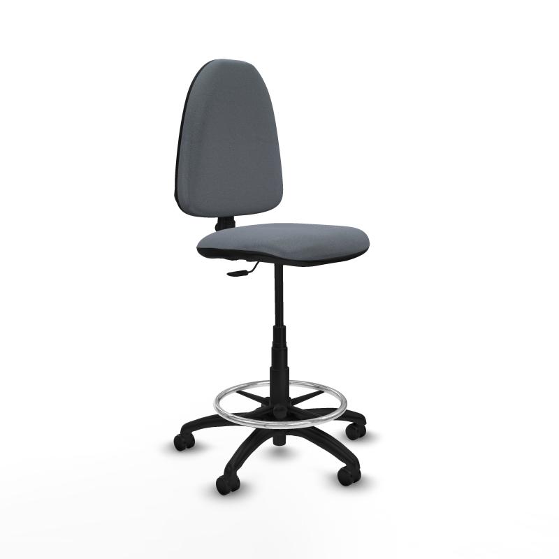 Taburete Aına CP bali gris base poliamida ruedas engomadas 50mm