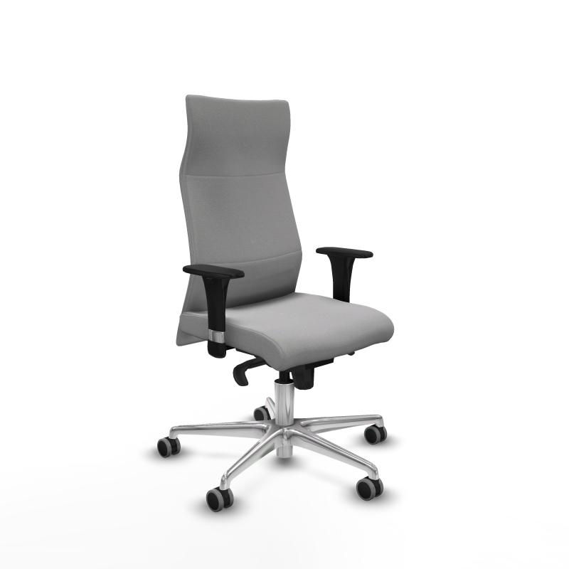 Albacete dirección sincro bali gris claro brazos 1D cromados base aluminio ruedas 65 engomadas