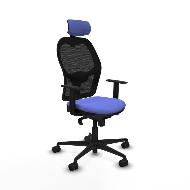 Jorquera sincro malla negra bali azul claro brazos 1D base nailon cabecero 2D ruedas 65mm nailon