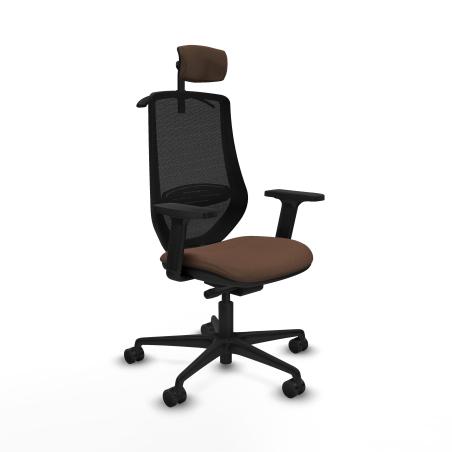 Mardos traslack bali marrón oscuro brazos 2D base nailon ruedas 65mm nailon cabecero 2D perchero