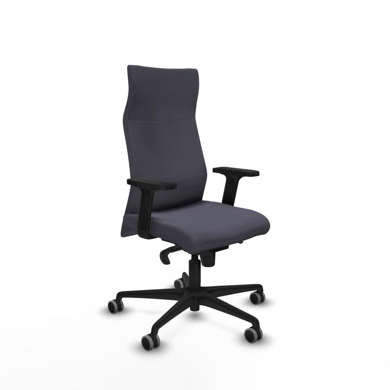 Albacete dirección sincro bali gris oscuro brazos 2D base nailon ruedas 65 engomadas