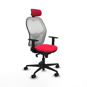 Jorquera sincro malla blanca bali rojo brazos 1D base nailon cabecero 2D ruedas 65mm nailon