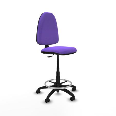 Taburete Aına CP bali lila base poliamida ruedas engomadas 50mm