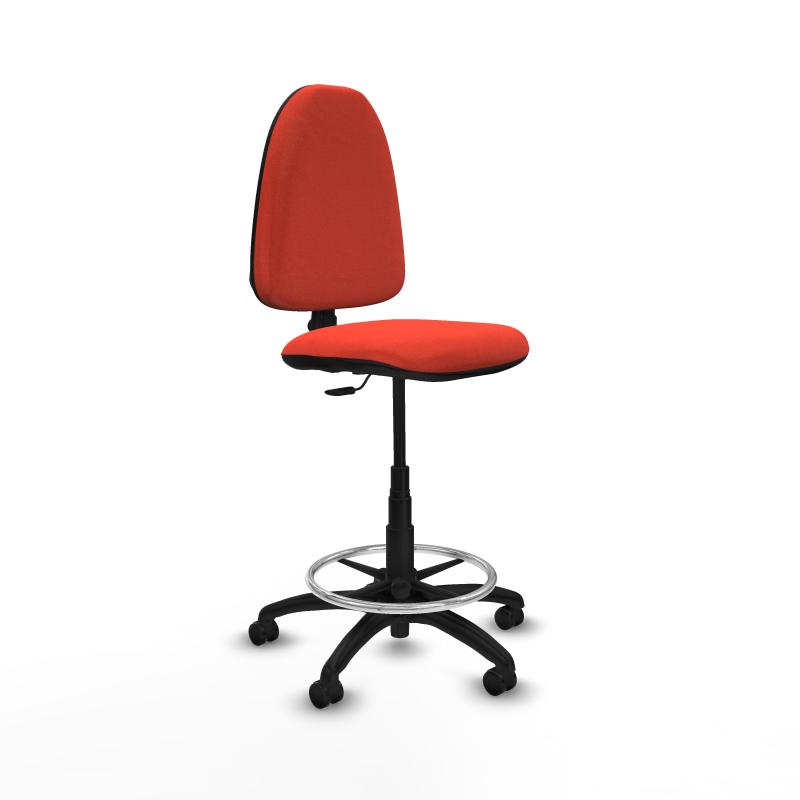 Taburete Aına CP bali naranja oscuro base poliamida ruedas engomadas 50mm