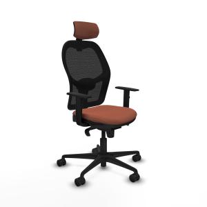 Jorquera sincro malla negra bali marrón brazos 1D base nailon cabecero 2D ruedas 65mm nailon