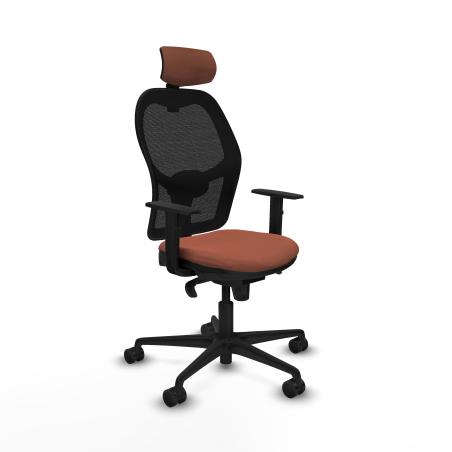 Jorquera sincro malla negra bali marrón brazos 1D base nailon cabecero 2D ruedas 65mm nailon
