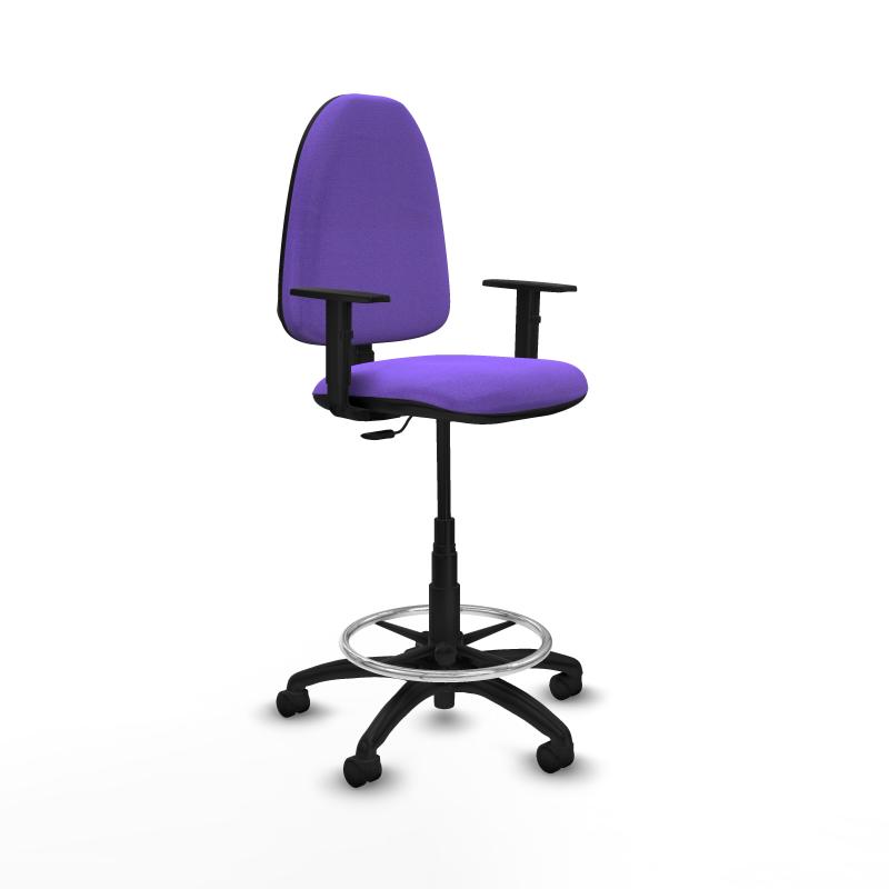 Taburete Aına CP bali lila brazos 1D base poliamida ruedas nailon 50mm