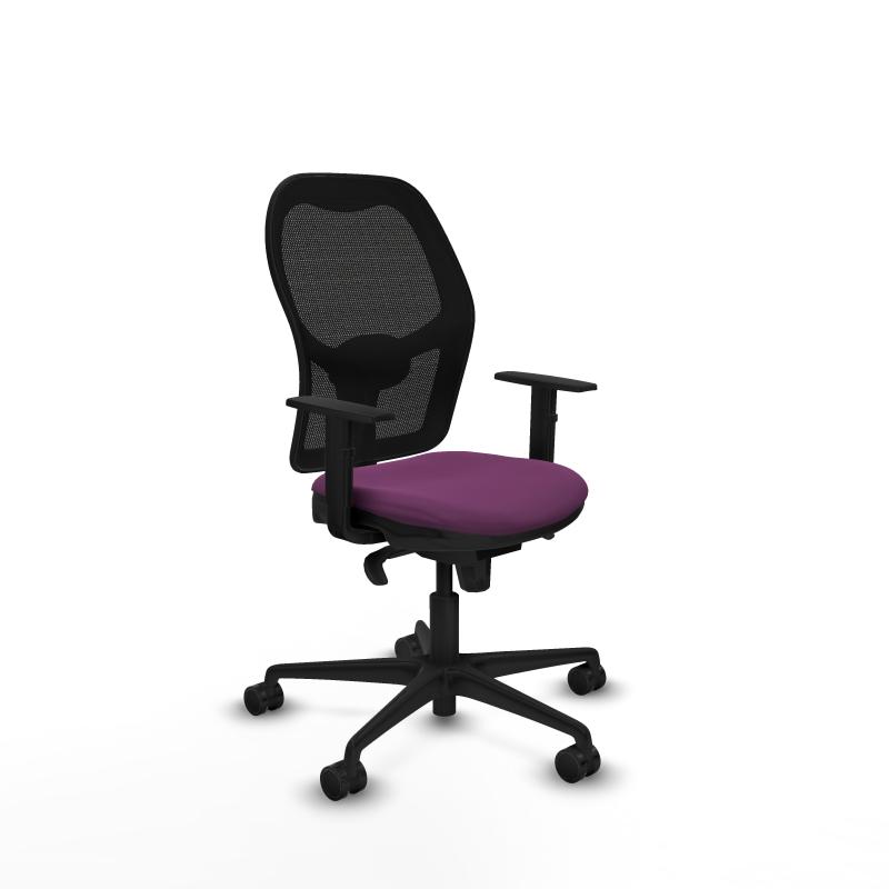 Jorquera sincro malla negra similpiel morado brazos 1D base nailon ruedas 65mm nailon