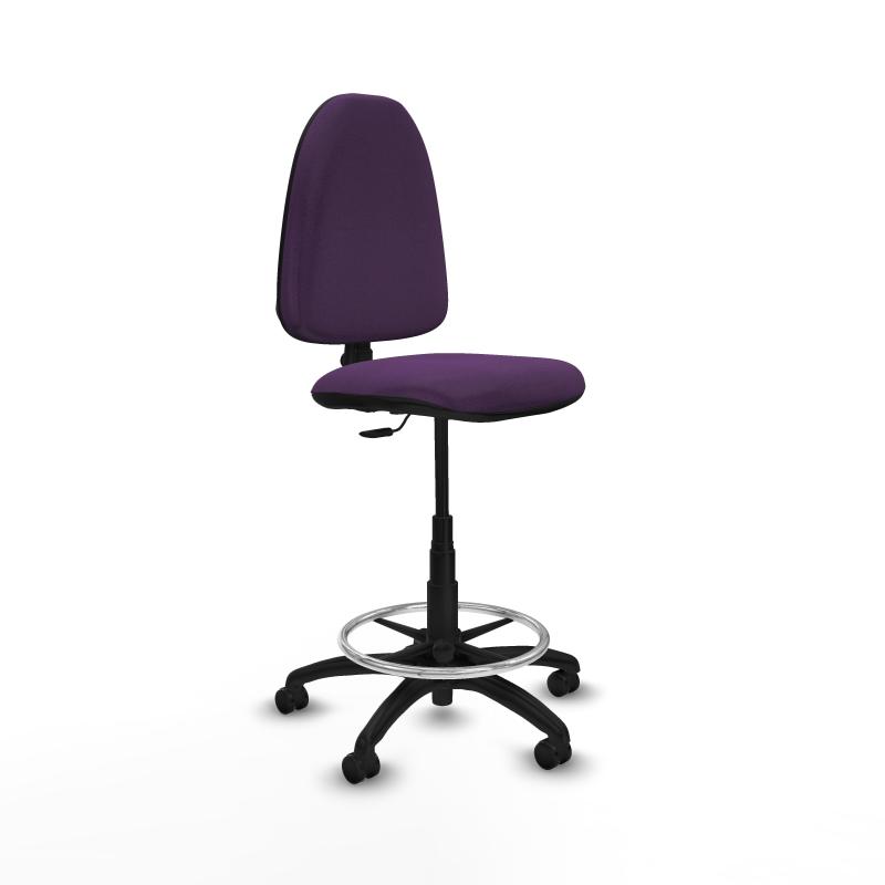 Taburete Aına CP bali morado base poliamida ruedas engomadas 50mm