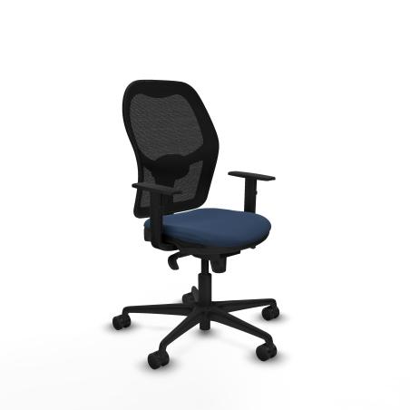 Jorquera sincro malla negra similpiel azul marino brazos 1D base nailon ruedas 65mm nailon