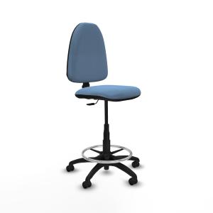 Taburete Aına CP bali azul cielo base poliamida ruedas engomadas 50mm