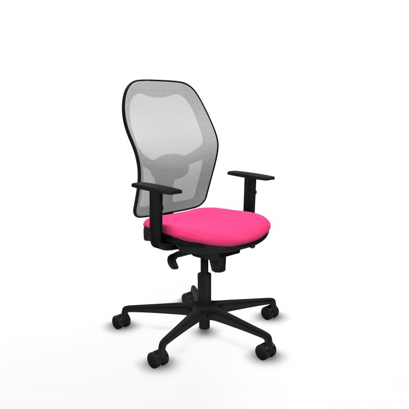 Jorquera sincro malla blanca similpiel rosa brazos 1D base nailon ruedas 65mm nailon