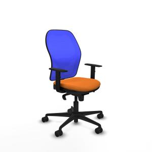 Jorquera sincro malla azul similpiel naranja brazos 1D base nailon ruedas 65mm nailon