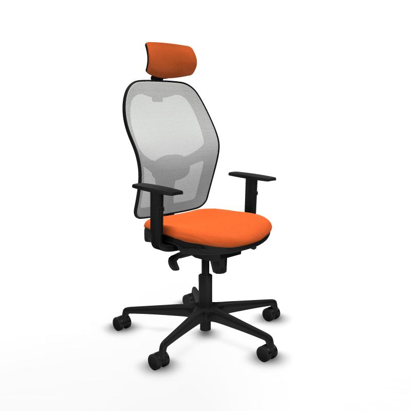 Jorquera sincro malla blanca bali naranja brazos 1D base nailon cabecero 2D ruedas 65mm nailon