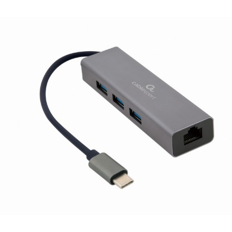 Adaptador de red USB-C Gigabit con concentrador USB 3.0 de 3 puertos