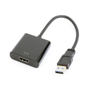 Adaptador de pantalla USB a HDMI, negro
