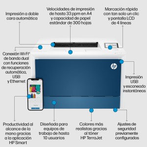 HP Color LaserJet Pro LaserJet Pro 4202dw Inalámbrico Color Impresora, A doble cara