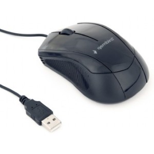 Ratón óptico cableado, negro