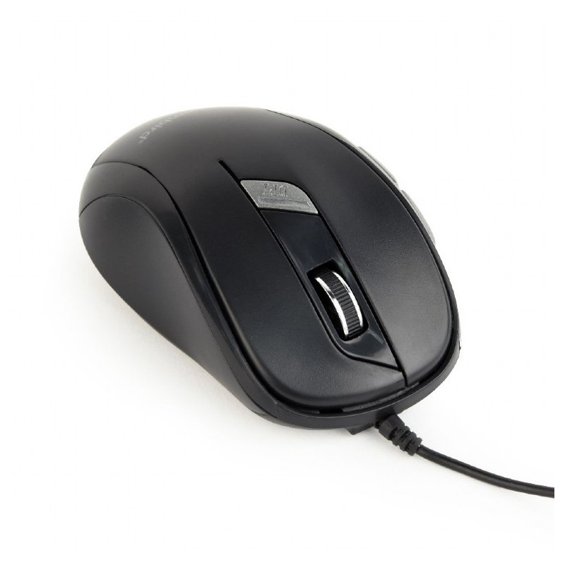 Ratón óptico cableado, USB, negro