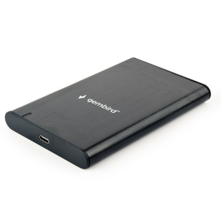 Caja USB 3.1 de 2.5 '' con puerto USB tipo C, aluminio cepillado, negro