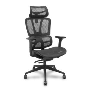 Silla Pro537 traslack malla negra brazos 3D ruedas nailon 60 mm