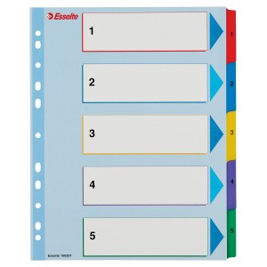 Esselte 100207 ficha Multicolor 5 pieza(s)