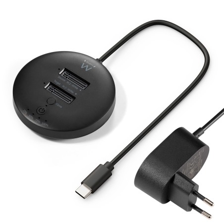 Ewent EW7078 base de conexión para disco duro USB 3.2 Gen 1 (3.1 Gen 1) Type-C Negro