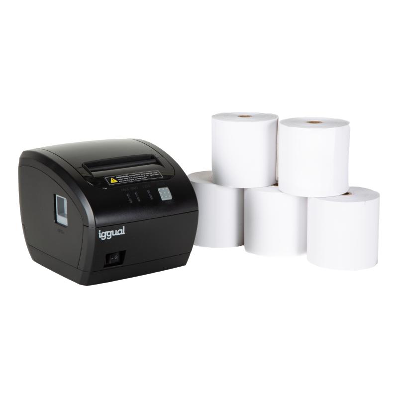Kit impresora térmica TP7001 + 5 rollos 80x80mm