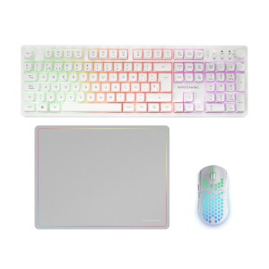 Mars Gaming MCPWXWES teclado Rato incluído Jogos RF Wireless + USB QWERTY Espanhol Branco
